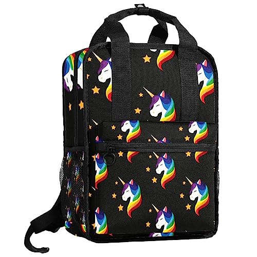 Sac à dos pour garçons motif licorne étoiles avec bretelles