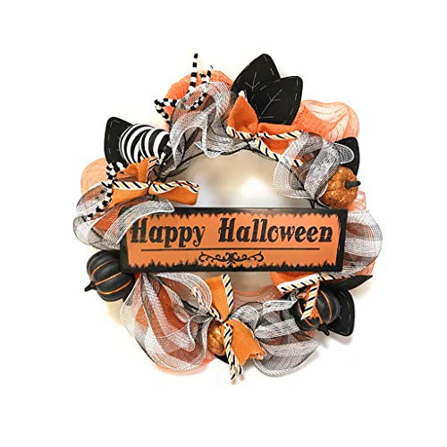 Preisvergleich Produktbild ICE Halloween Kranz Türklopfer Dekoration Kürbis Kranz