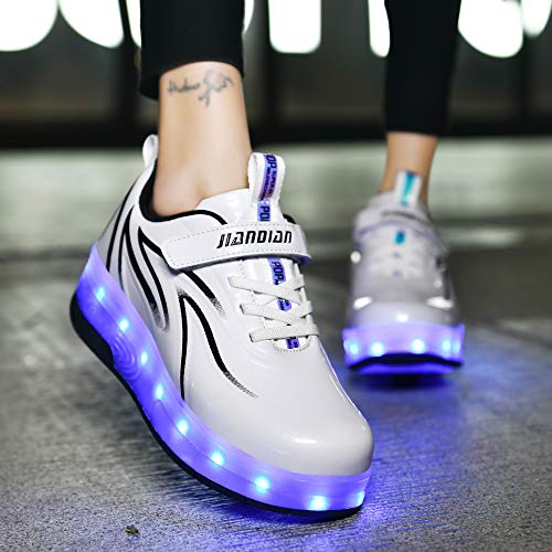 Image of HHSTS Kids Shoes - New Upgraded with Wheels LED Light Color Shoes Shiny Roller Skates Skate Shoes Simple Kids Gifts Boys Girls The Best Gift for Party Birthday Christmas Day