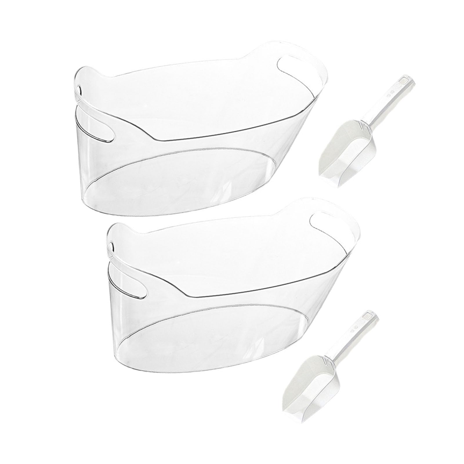 Limtula Multipurpose 6.5L Clear Ice Buckets and Scoops Set with Ergonomic Handles Holds Plenty of and Bottles for Parties Container