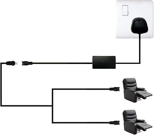 Miniatura 5 de STAIGO Cable de alimentación en Y, divisor de 2 pines, 2 motores a 1, fuente de alimentación para silla elevadora reclinable eléctrica utilizada