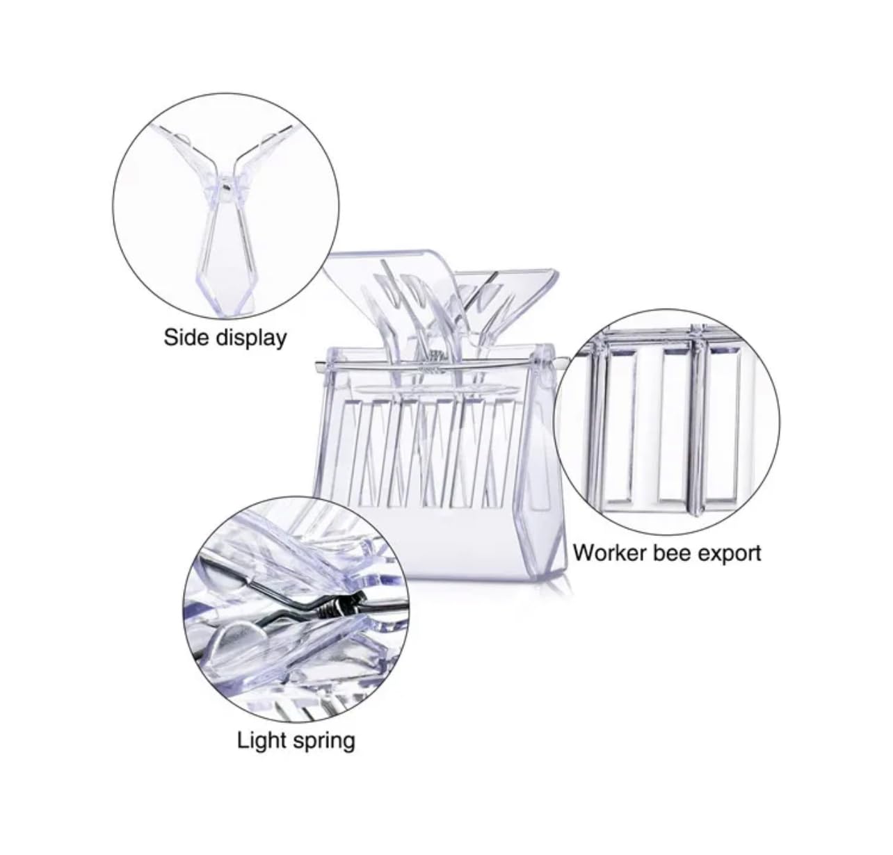 Generic Queen Bee Cage Catcher Clips, Plastic Queen Catching Catcher, Queen Bee Catcher, Queen Bee Cage Bee, Store The Queen Bees, Transparent. 5 Pack