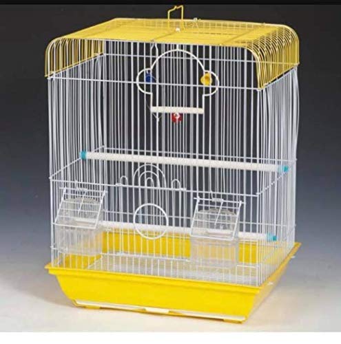 Bird cage for Budgies,Finches,Love Birds, with Cuttlefish Bone Holder and Cuttlefish Bone,-Central Fish Aquarium (Colors May Vary) (14 Inch Square Shaped cage) C19 (B08W52H4WT) Amazon Price History, Amazon Price Tracker