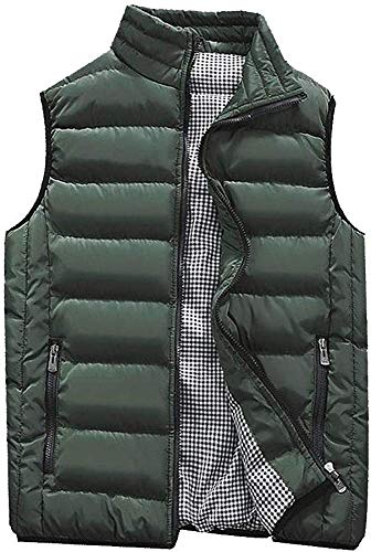 Abrigos Hombre Invierno,Hombre Sin Mangas De Plumas Chaquetas Invierno Calor Chalecos Acolchado Cazadoras (Army Verde, M)