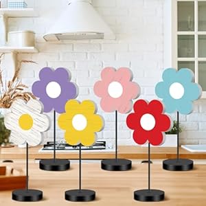 Geetery 6 Pcs Spring Flower Wood Table Sign Freestanding Flower Tabletop Farmhouse Centerpiece for Tables Party Favors Rustic Wood Decors for Home Tiered Tray Decor Geetery 6 Pcs Spring Flower Wood Table Sign Freestanding Flower Tabletop Farmhouse Centerpiece for Tables Party Favors Rustic Wood Decors for Home Tiered Tray Decor