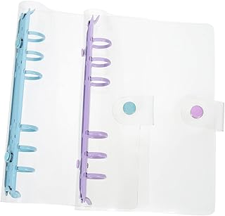 TEHAUX 2 Peças Fichário Planejador De Anel Redondo Planejador De Página Protetor De Concha De Caderno De Folhas Soltas Capa De Scrapbook Pastas De Arquivo Colorido Folha Solta Capa De