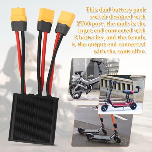 Dual Battery Connector, 20V-72V DC E-Bike Dual Battery Discharge Converter XT60 Port Adapter Battery Capacity Double Battery Pack Switch Balancer (20A) by VLBPCR - Used condition - Image 5