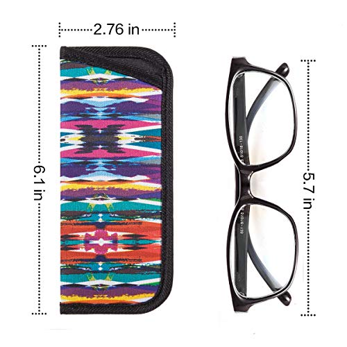 Image of TRIUMPH VISION 3 Pack Reading Glasses Pouch Soft Case Eyeglass Sleeve Slim | Alternative to Bulky Case in bag, Lightweight Lined Padded Protect Optical lens Slip in, Cute Pattern Portable for Daily Use