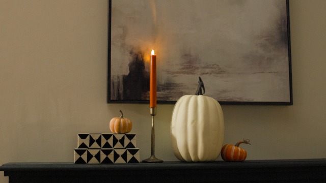Image of Luminara - Flameless Battery Operated Taper Candle - Harvest Pumpkin - Pack of 1-1x9.5 - LED Flickering Flame - Realistic Safe for Home Kids and Pets