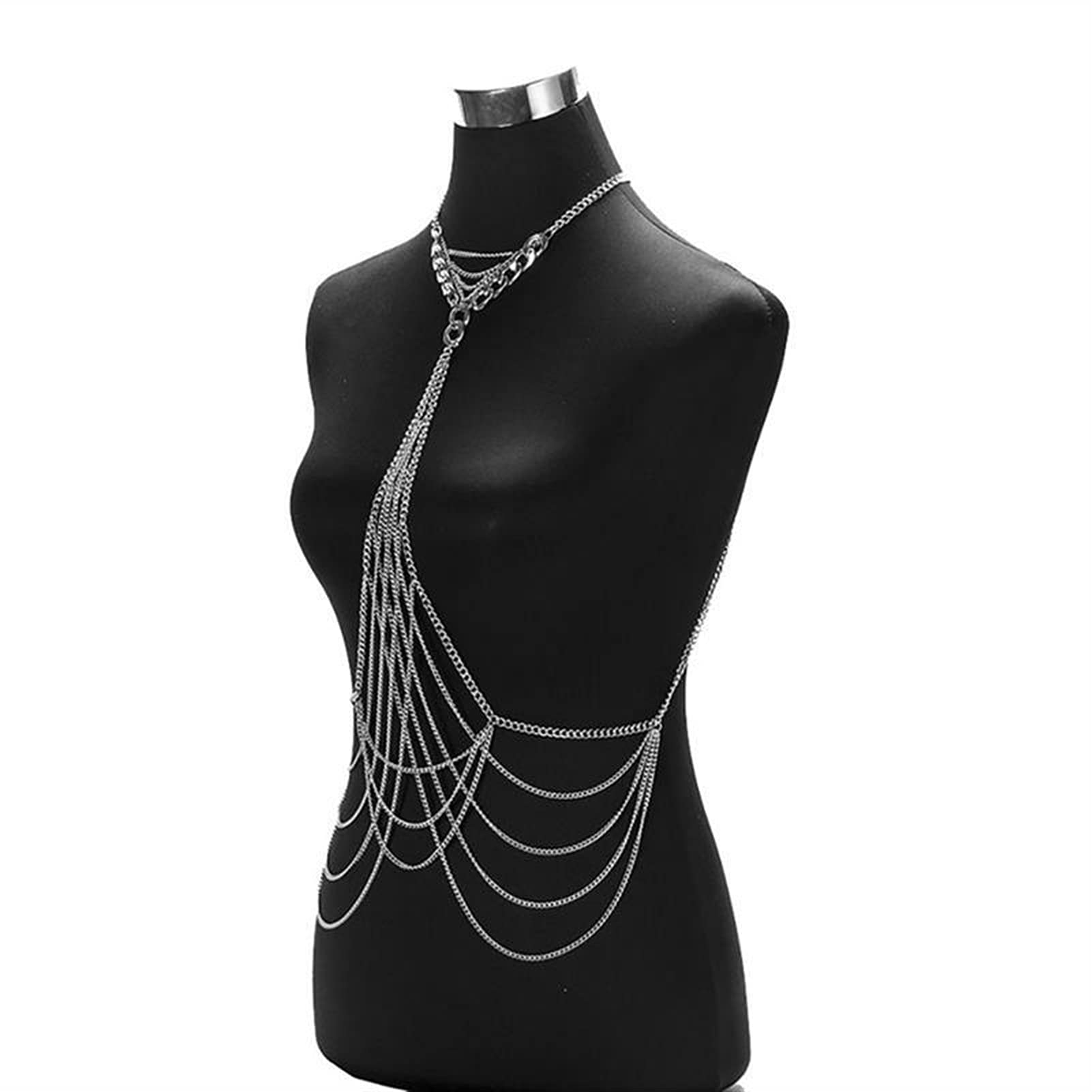 Joyería de la cadena del cuerpo - Cadena de la cintura del vientre del cuerpo del falso del oro de la manera atractiva de las mujeres Bikini Cadenas del arnés de la playa Collar Joyería Collar del