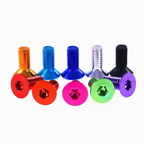 Miniatura 5 de Tornillo de cabeza avellanada de aluminio rojo vino, 5 unidades, tornillo totalmente roscado, para máquina o sujetadores, etc. M3.5X8mm