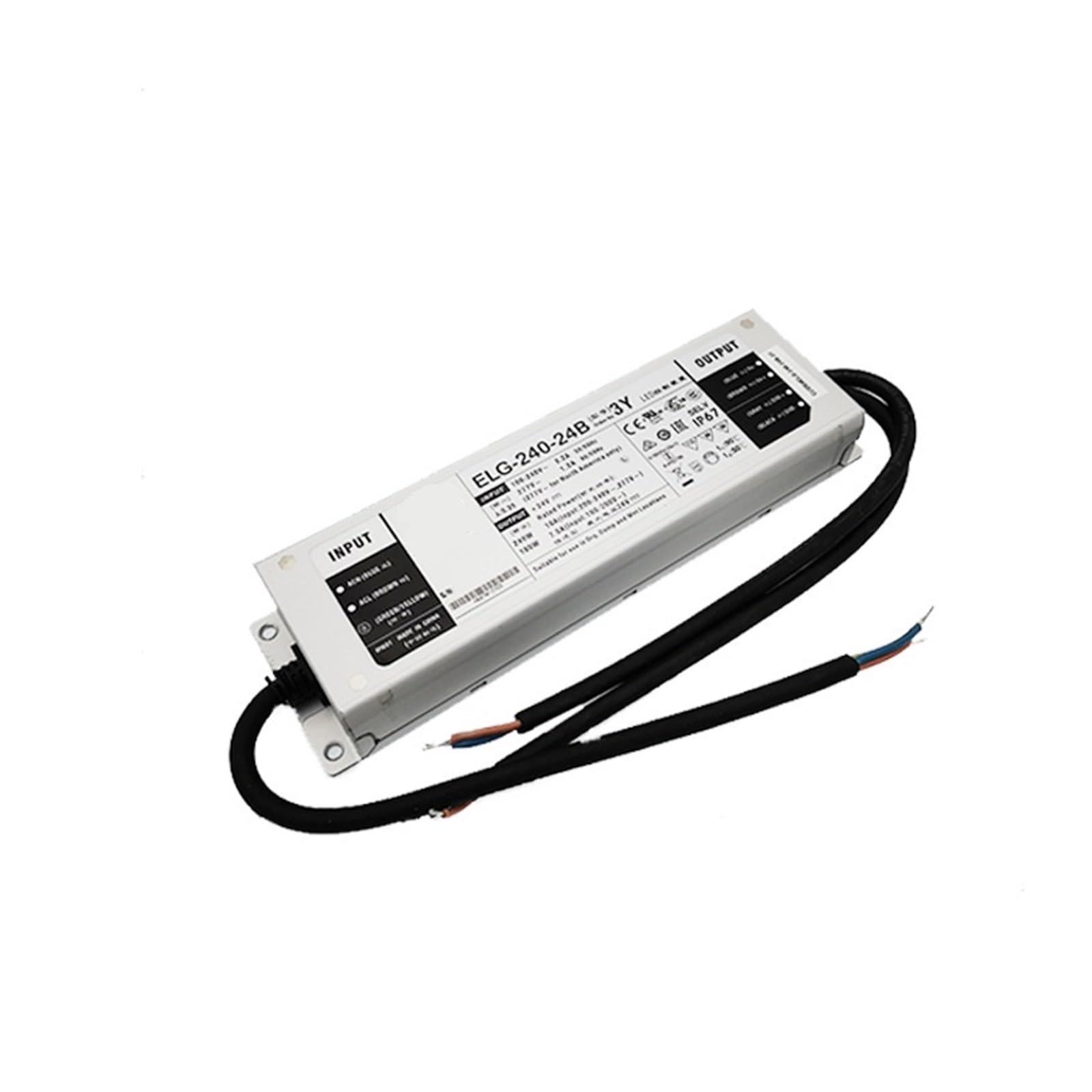Alimentation ELG-240-48-3Y évite les pannes électriques sous la pluie IP67