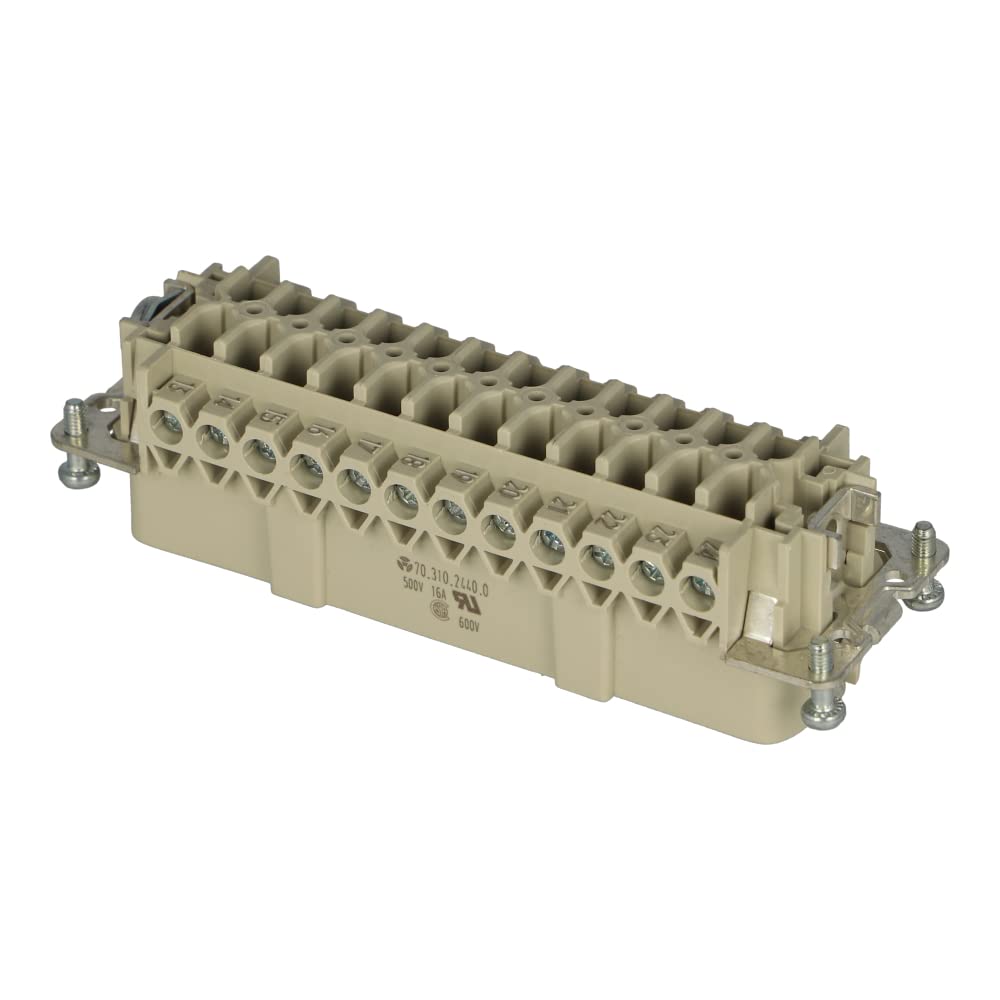 70.310.2440 | 70.310.2440.0 | BAS STS 24 2,5 50 | WIELAND REVOS PLUG INSERT, 24 POLE + EARTH, SCREW CONNECTION, 500V 16A