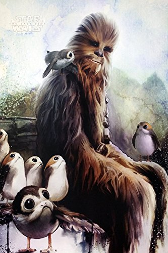 Star Wars: Episode VIII - The Last Jedi - Movie Poster/Print (Chewbacca & Porgs) (Size: 24 inches x 36 inches)