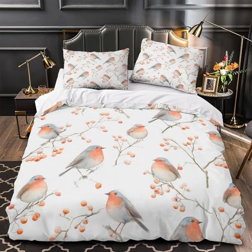 Housse de couette oiseaux impression 3d idée cadeau lit super king
