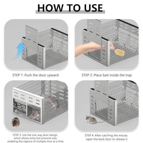 Whjiachu Animal Trap, Rat Traps, Double Opening One-Way Door Continuous Mouse Trap thumb #2