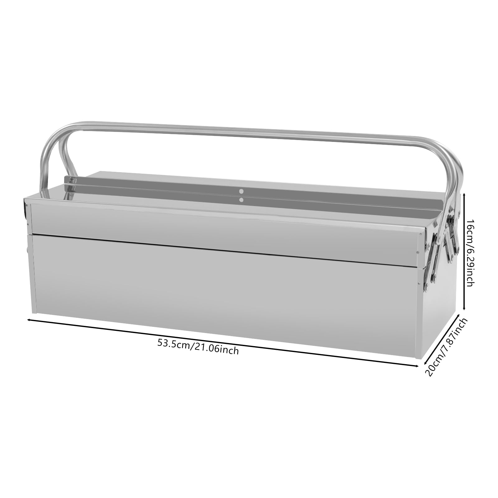 Organizador de herramientas multifunción de 2 capas, organizador de herramientas, caja de herramientas con cerradura, caja de herramientas profesional para piezas pequeñas y herramientas, 53,5 x 20 x
