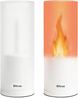 Bitrue 2nd-Gen Flameless Candles, 13 Colors,Remote,Timer,Rechargeable,2 Pcs | Flickering effect, 2 Modes, 3 Adjustable Flame Core Lengths for Brightness, ideal for Patio, Wedding, Halloween & Christmas