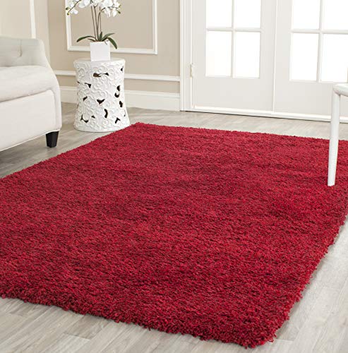 Safavieh California Premium Shag Collection SG151-4040 Area Rug, 4' x 6', Red