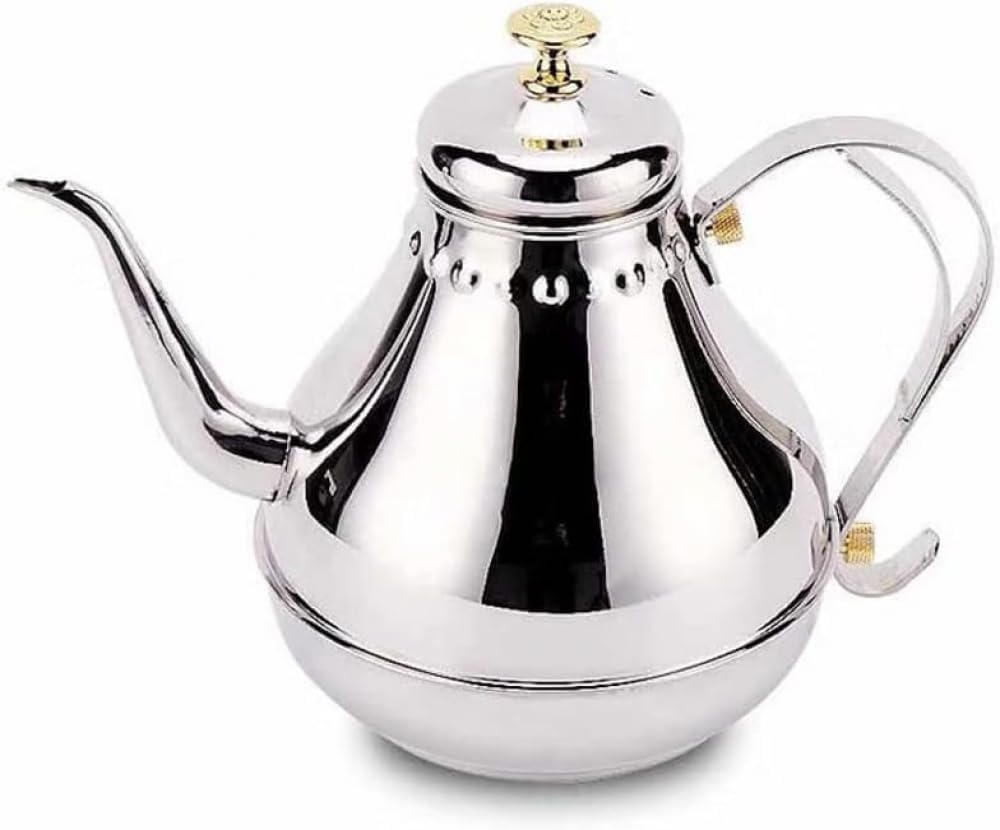 Tea kettle, Stainless Steel Teakettle with Mesh Leak Restaurant Teapot Coffee Pot Flat Bottom Induction Cooker Universal Kettle 1.2L(1.2L)