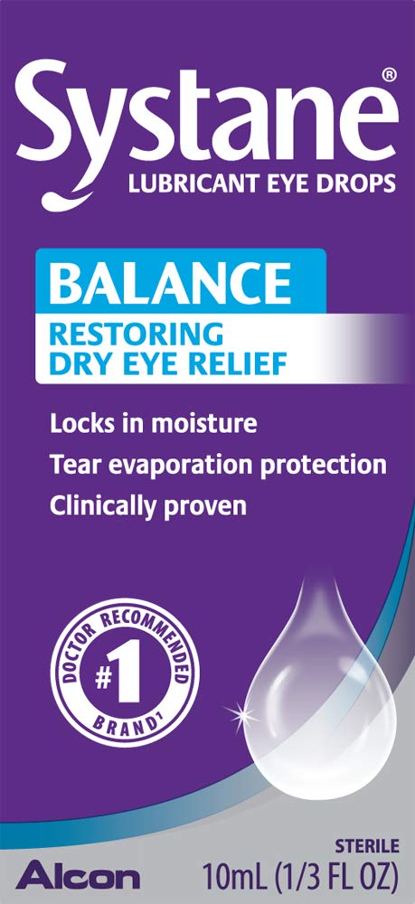 Systane Balance Lubricant Eye Drops, Restorative Formula, 0.33-Ounce (Pack of 2)