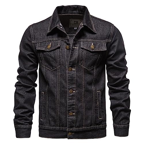 Jaquetas jeans masculinas fashion masculina corte caubói sem forro jaqueta jeans Preto