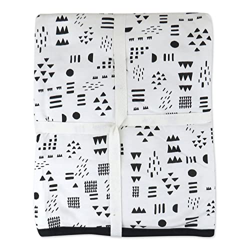 Image of HonestBaby Hand-Quilted Baby Blanket Reversible 100% Organic Cotton for Infant Boys, Girls, Pattern Play /Gray, One Size