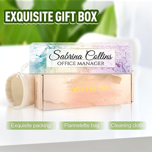 Image of Name Plate for Desk, Desk Name Plate Personalized, Office Decor for Women Men, Acrylic Desktop Accessories, Office Appreciation Gifts for Boss Social Workers Nurse Teacher Employee (Colorful Marble)