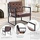 COLAMY Mid Century Modern ohrensessel, Bequeme Lounge Sessel, Brauner Leder Accent Chair, Kunstleder Empfangssessel mit Metallbeinen für Wohnzimmer Schlafzimmer Empfangsraum Wartezimmer, Braun