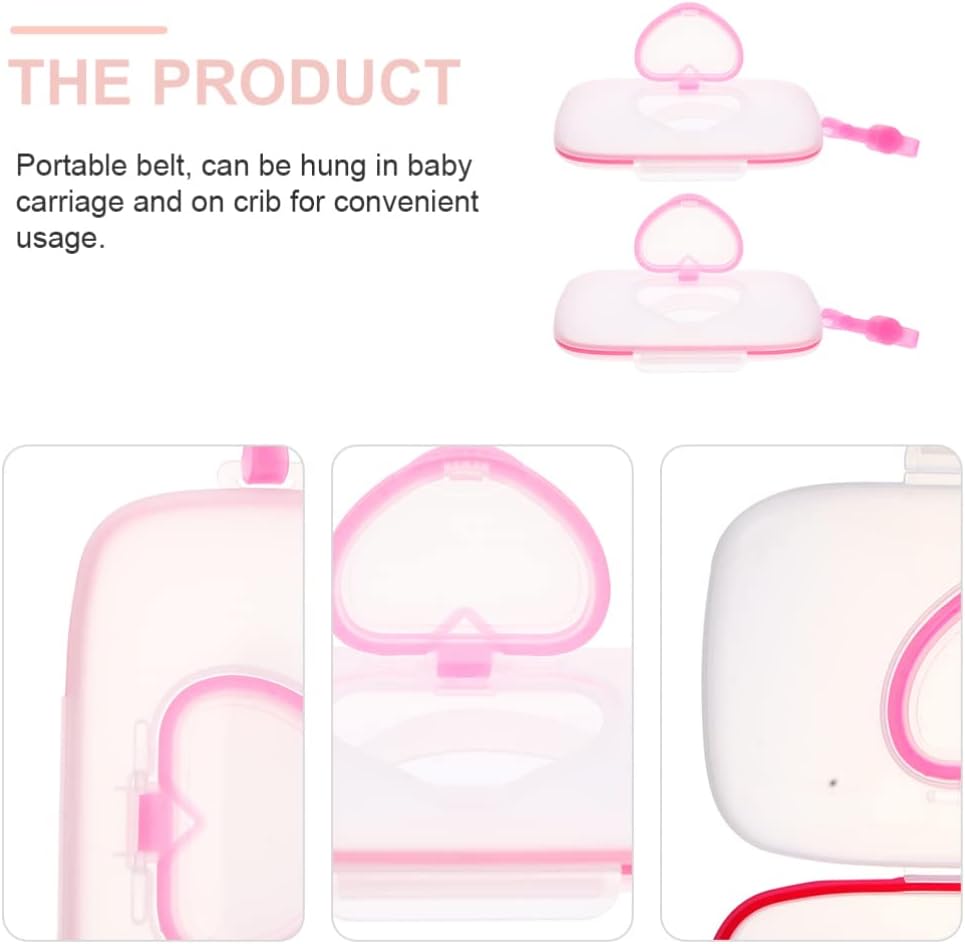 YIMINGYANG 2PCS Wet Wipe Container Portable Baby Wipe Dispenser Outdoor Refillable Wet Wipes Holder Diaper Wipe Case Storage Box for Travel Home Car Use (Color : Pink) : Baby