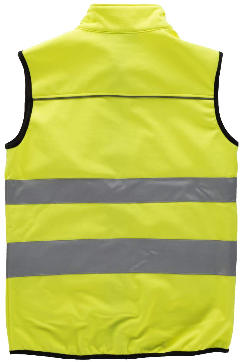 Work Team Chaleco workshell de Alta Visibilidad, Cintas Reflectantes de Diferentes tamaños. EN ISO 20471:2013 Hombre Amarillo A.V. XXL