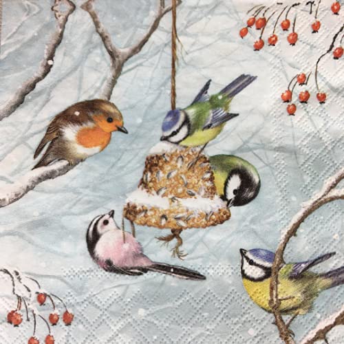 4 tovaglioli di carta per decoupage a 3 veli, 33 x...