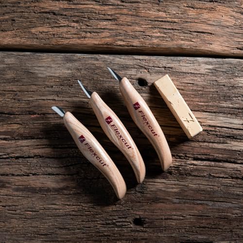 Image of Flexcut Wood Carving Set | Detail Knife Set, with Mini-Pelican, Carving, and Detail Knife | 1095 High Carbon Steel Blades | KN400 | Made in the U.S.A