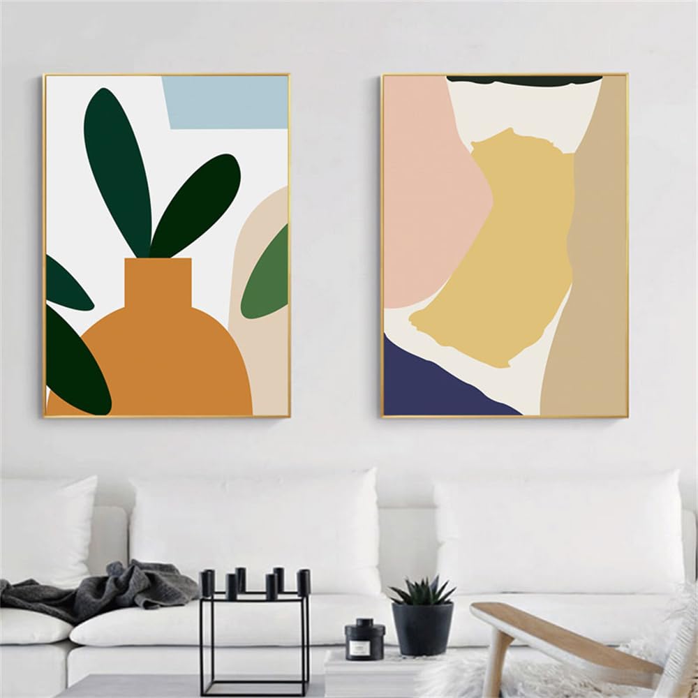 WUHBCZ Pictures,Modern Abstract Colorful Gallery Canvas Painting Wall Art Prints Posters Picture for Living Room Bedroom Kitchen Office Home Decor-50 * 60cm*2PCS (No Frame)