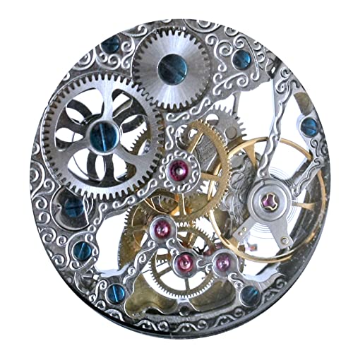 Image of OGLE 3ATM Waterproof Large Size Classic Skeleton Vintage Stainless Steel Case Fob Manual Winding Hand Wind Manual Mechanical Pocket Watch with Stainless Steel Chain