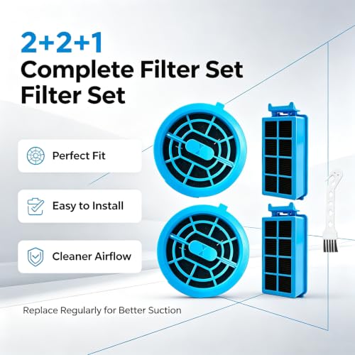 Image of 4 Pack Replacement Filter for Bissell 4052, 4039, 4282K, 4214K, 4051, 4205 | 4026, 4031, 4137, 4173, 4194, 4172, 4342 Vacuum Cleaner Filters Kit with 1 Cleaning Brush