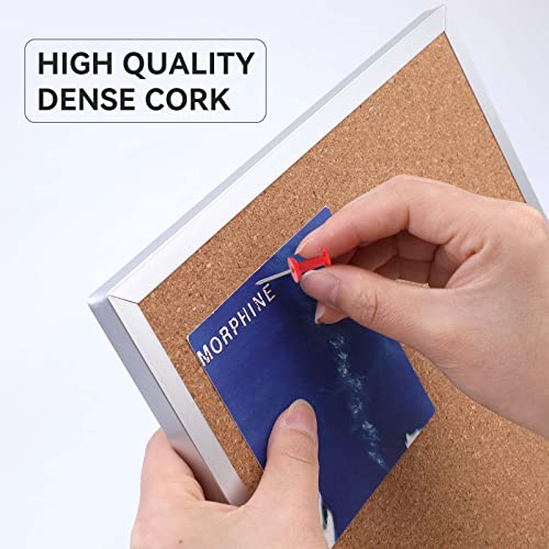 Kdafio 9.8 X 9.8" Cork Board Bulletin Board, Double Sided Pin Board With 60 Pcs Wooden Push Pins With Stand Suitable For Home, Office, Desk Message Board Or Picture Board #TOP4