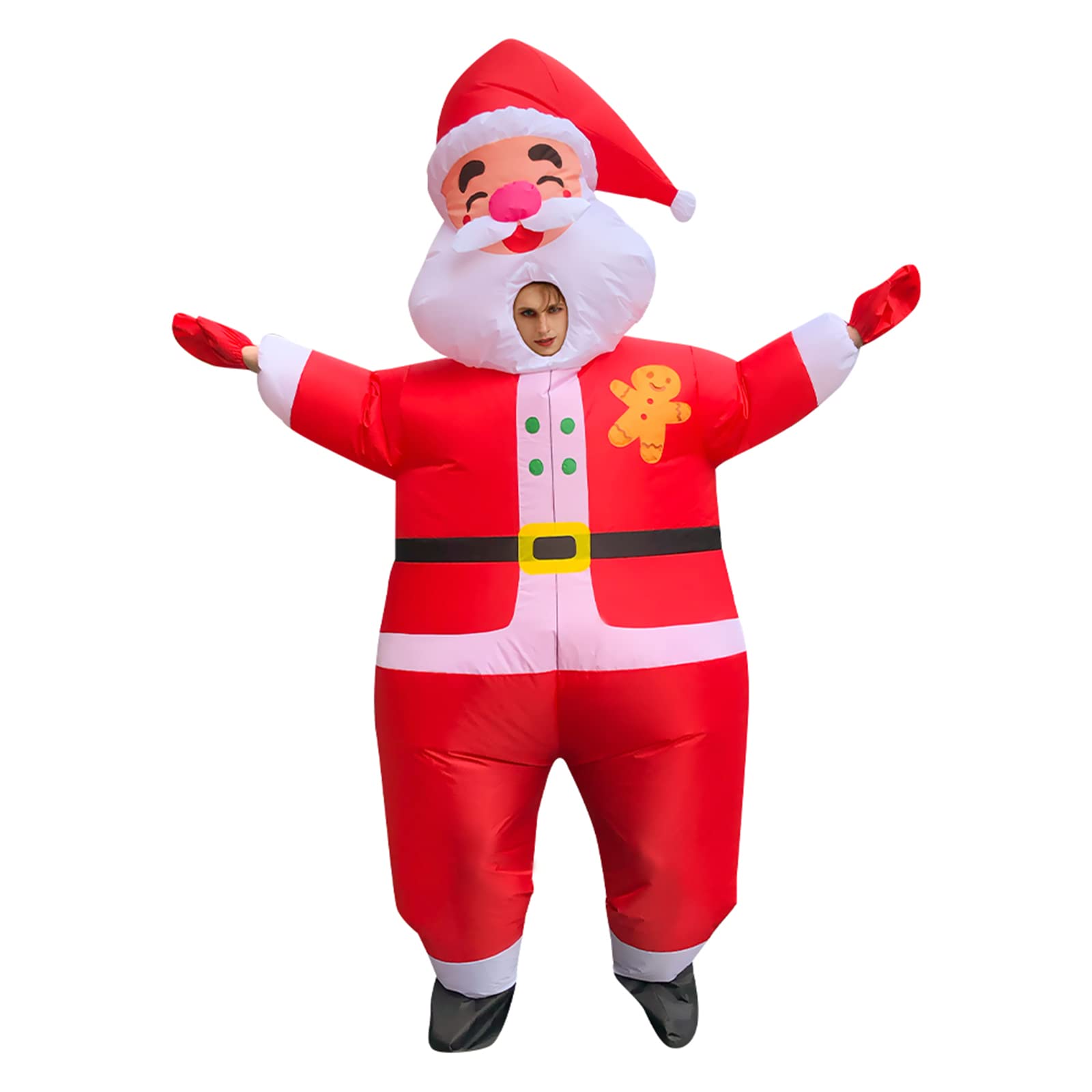 Arokibui Red Inflatable Santa Claus Costume Blow up Santa Costume Cosplay Party Halloween Christmas Suit Xmas Suit Christmas Decor - Image 3