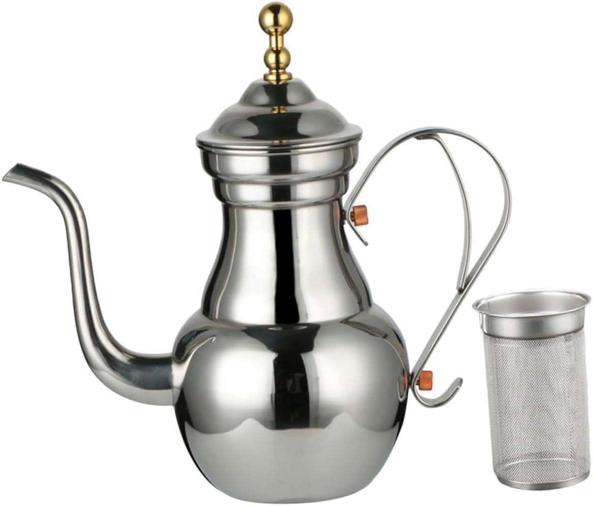 Cabilock Stainless Steel Coffee Pot with Filter Design Long Spout Pouring Kettle for Tea and Coffee Precise Flow Control Suitable for Household and Restaurant Use