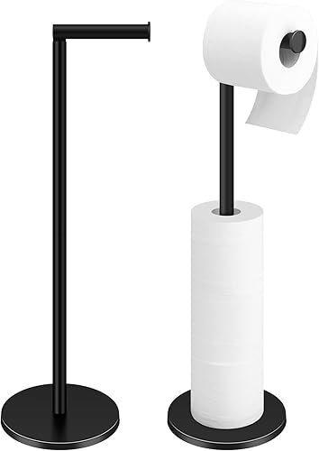 TACGEA Soporte de papel higiénico, Soporte de rollo de papel higiénico de baño de acero inoxidable independiente, almacenamiento para 4 rollos de