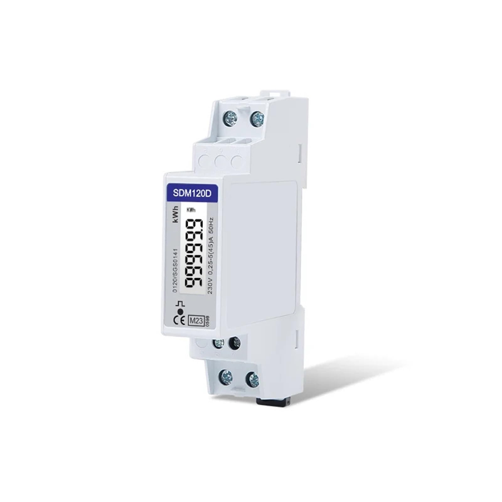 Compteur d'énergie monophasé 45A SDM120D Mid avec sortie d'impulsion pour suivi de consommation
