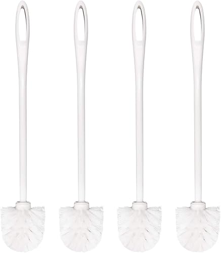 Top-spring - Limpiador de cepillo de inodoro de plástico ecológico con mango largo (4 unidades)