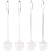 Toilet Brush White Soft Bristle Long Handle Toilet Brush and Holder Eco Plastic Toilet Bowl Brush Cleaner -14.17 inch Handle Length 4 Pack