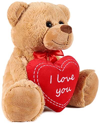 Brubaker Teddy Plüschbär mit Herz Rot - I Love You - 35 cm - Teddybär Plüschteddy Kuscheltier Schmusetier - Braun… – Bild 3