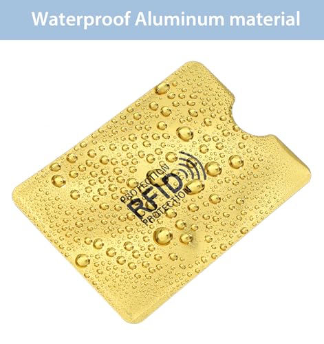 30Pcs Credit Card Protector, Colorful Protectors with Passport Holders, Waterproof Aluminum Foil for Electronic Theft Prevention & Travel Security (Gold, Silver, Black)4