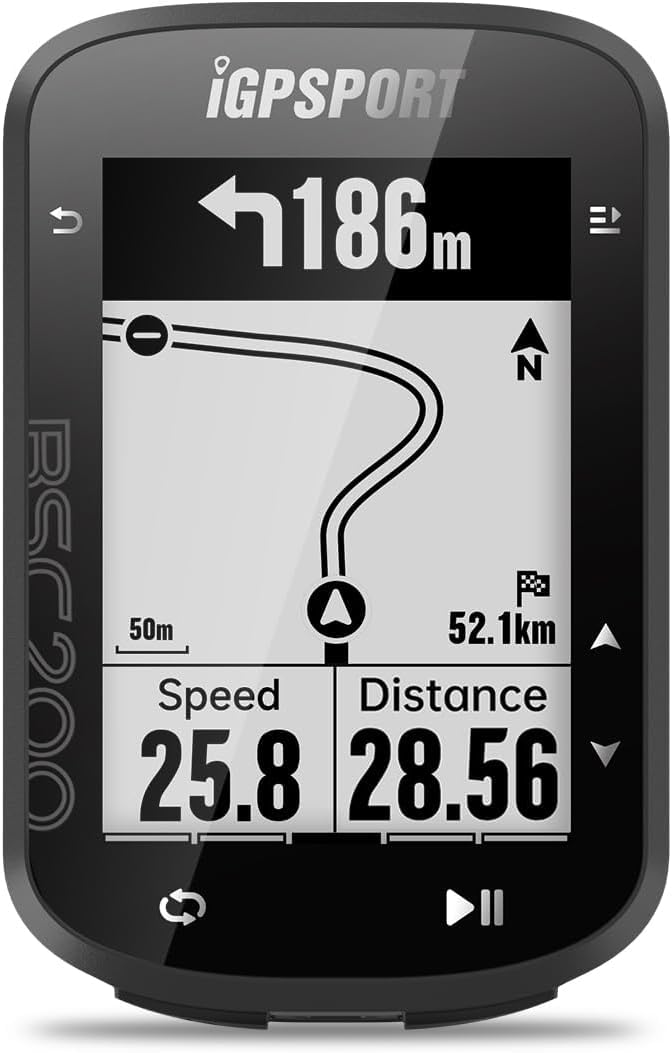 BSC200 Bike Computer Wireless, Route Navigation 2.5inch Screen Bluetooth ANT+ GPS Cycle Computer Waterproof