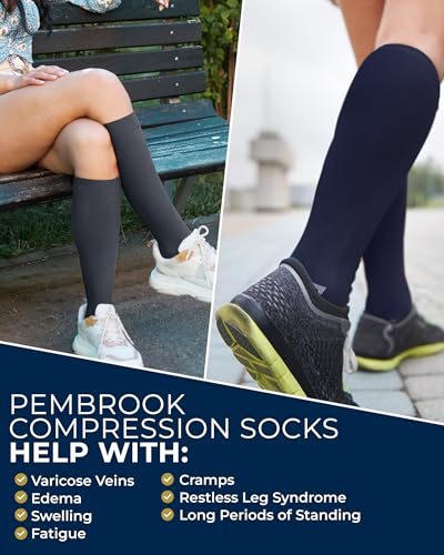 Image of Pembrook Plus Size Compression Socks for Women Wide Calf - 3 Pairs, 20-30mmHg Extra Wide Calf Compression Socks, Up to 4XL