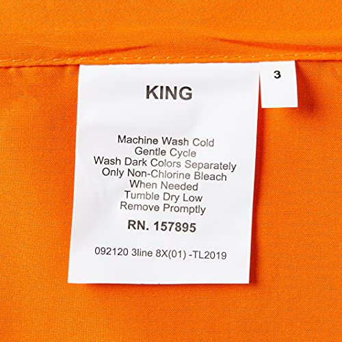 Celine Linen Best, Softest, Coziest Bed Sheets Ever! 1800 Thread Count Egyptian Quality Wrinkle-Resistant 4-Piece Sheet Set With Deep Pockets, King Vibrant Orange #TOP3