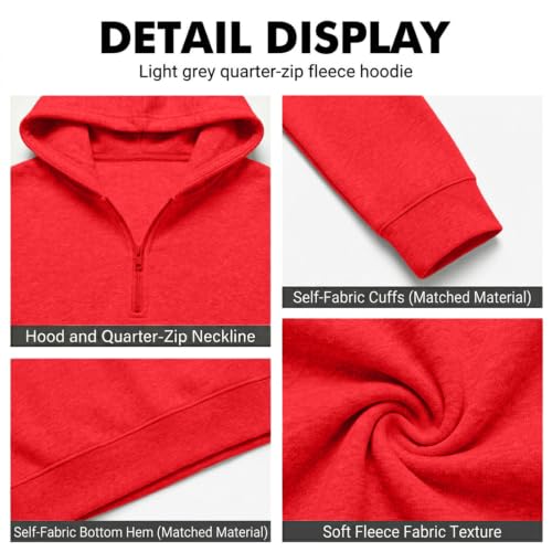 Mens Zip Up Hoodie 1/4 Zip Fleece Big and Tall Classic Oversized Hoodies - image 4