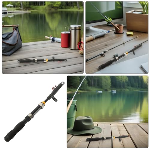 Canne à pêche télescopique rétractable avec mini moulinet mer et eau douce compacte